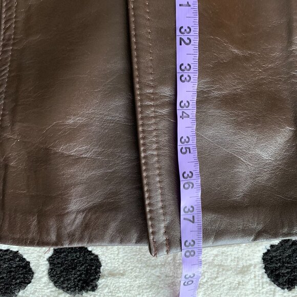 Vintage 60s 70s Sears Leather Jacket Belted Removable Quilt Liner Trench Coat - Picture 16 of 16